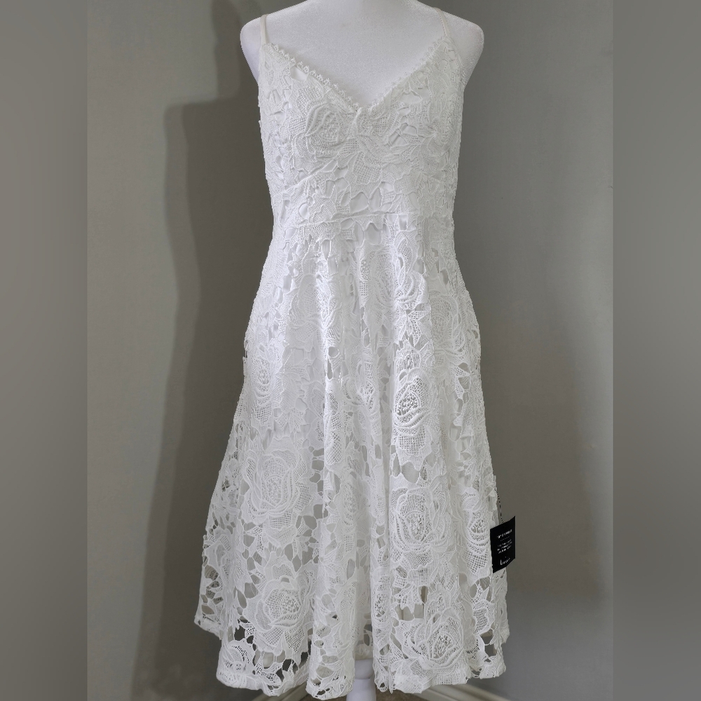 Lulu's White Lace Midi Dress - Picture 4 of 12